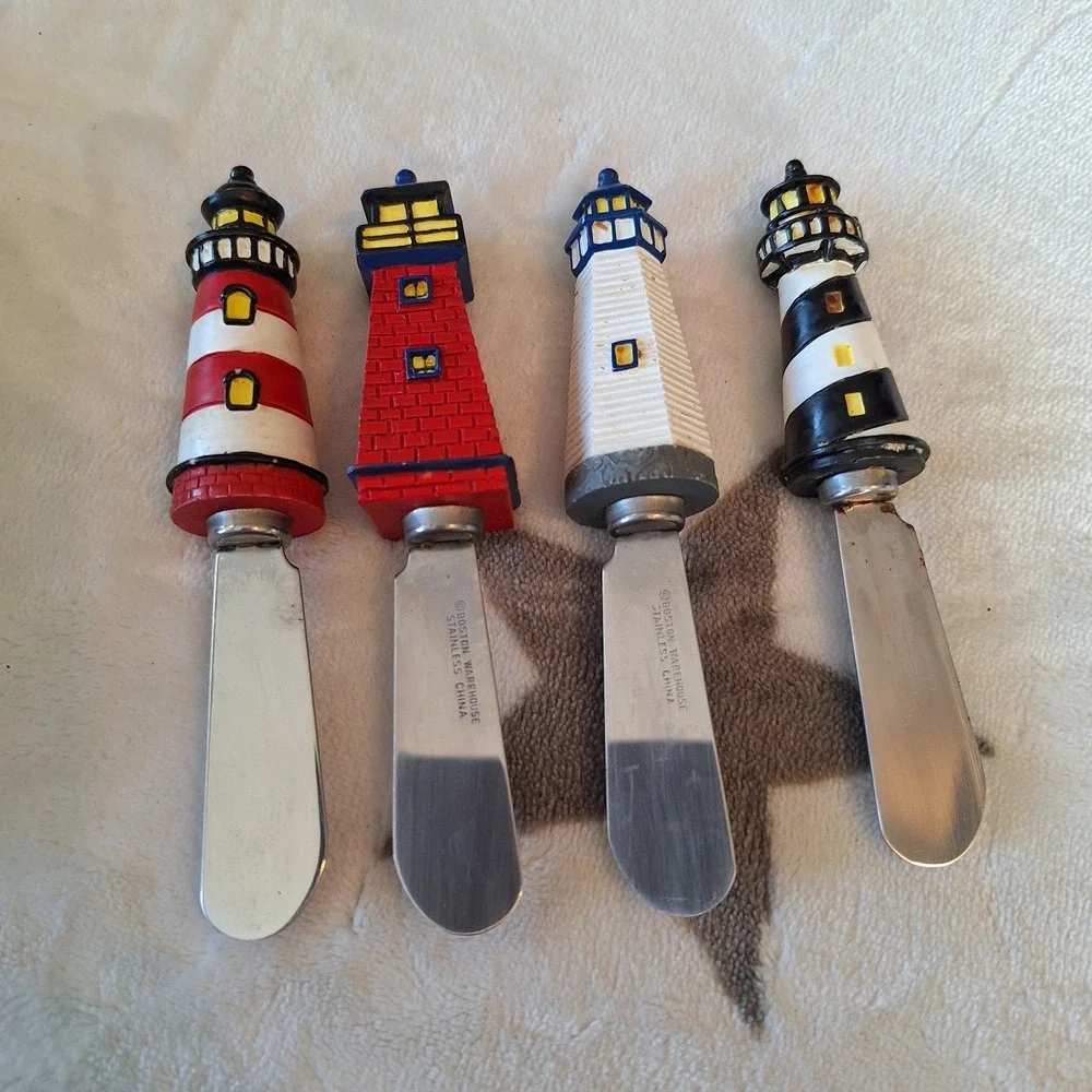 Boston Warehouse Warren Kimble Set of 4 Stainless Steel Cheese Spreaders